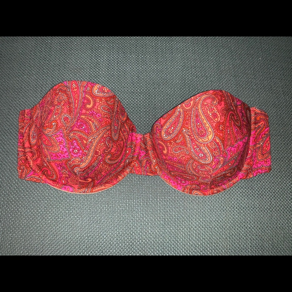 J. Crew bikini strapless paisley top
